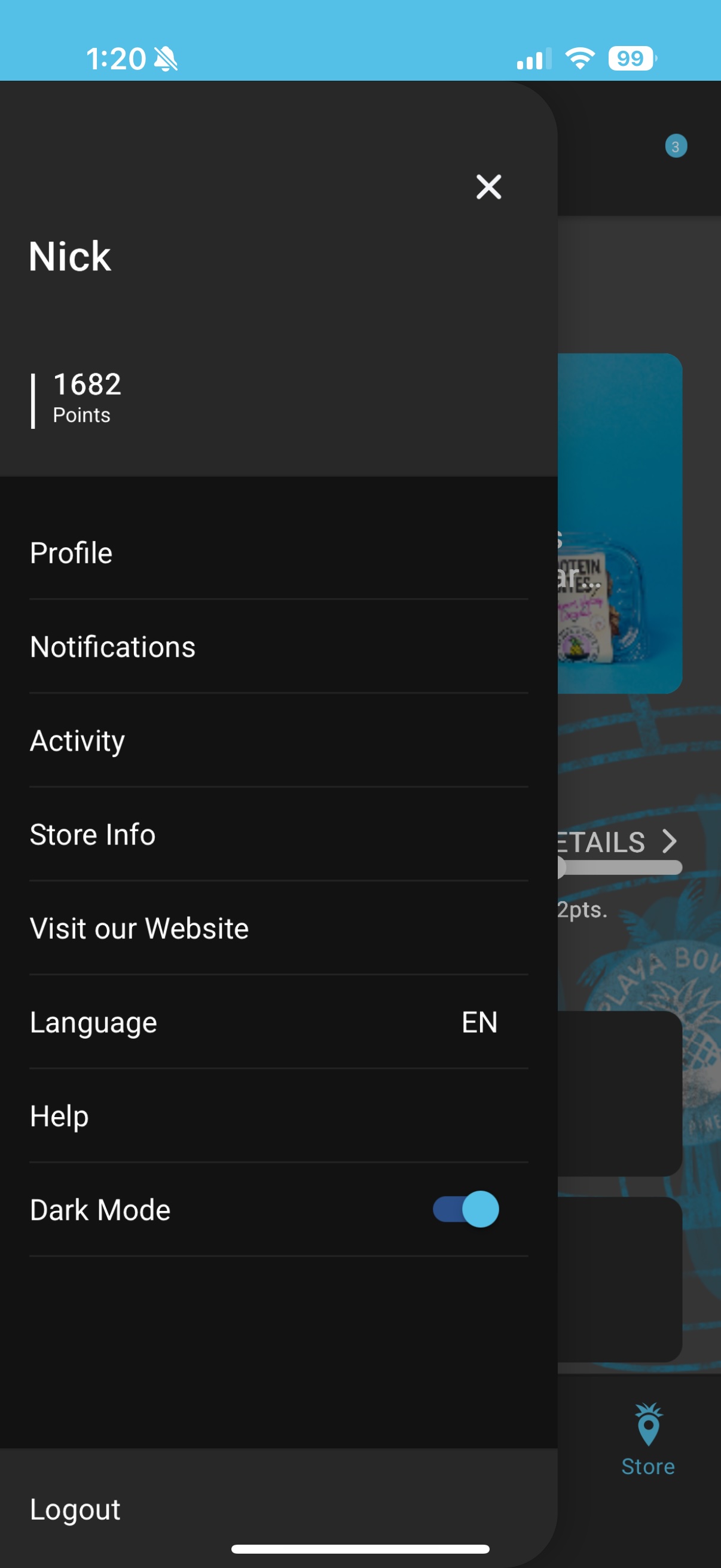 PB side menu view