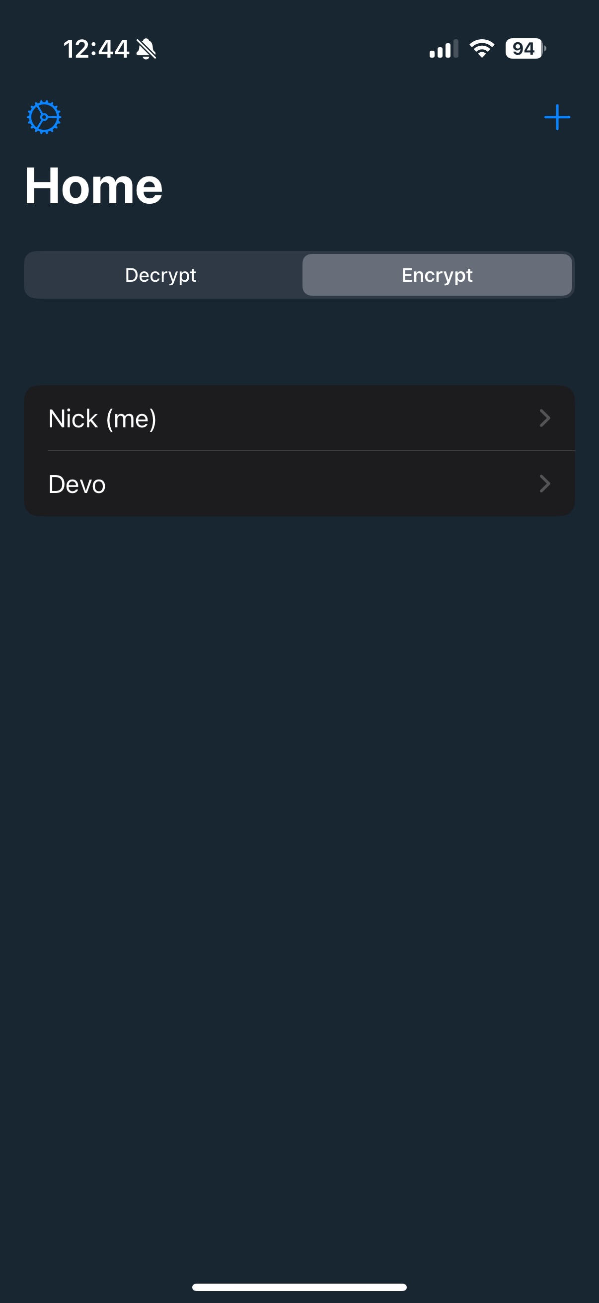 Contacts view