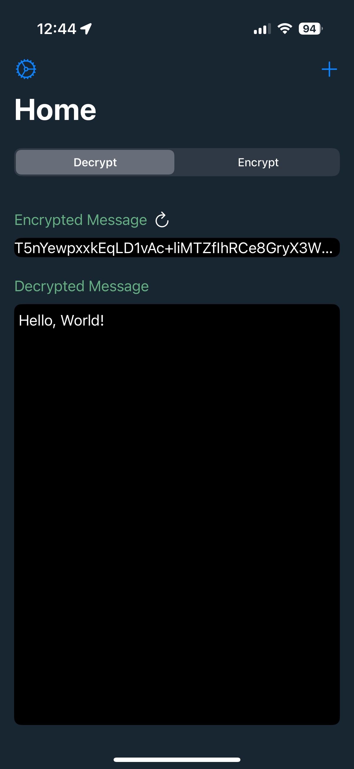 Decrypt view